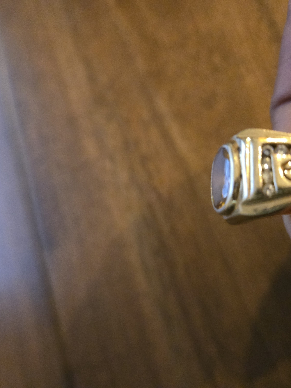 Gold-Tone Men’s Signet Ring with Dark Stone